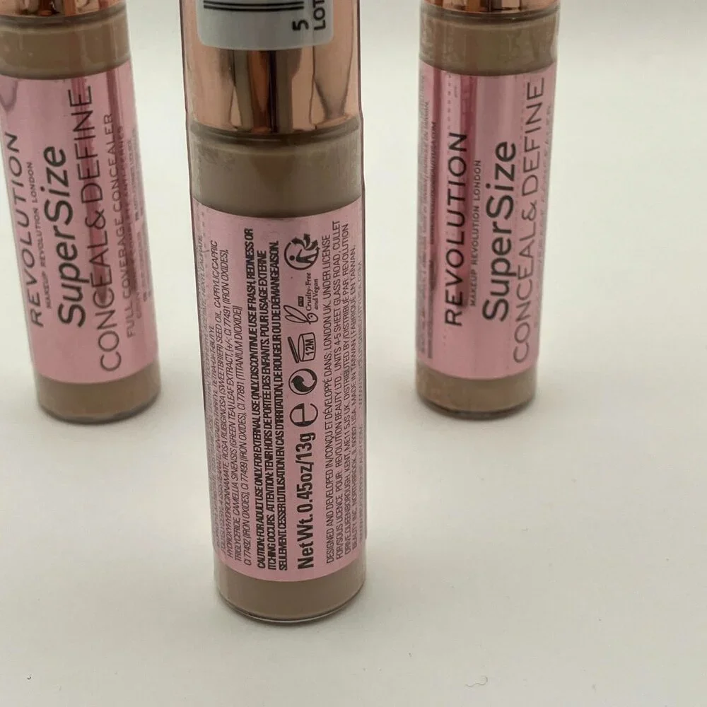 Makeup Revolution Conceal & Define Supersize Liquid Concealer 0.45oz C9 3 Pcs